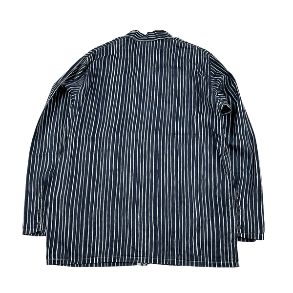 Stone Island 2003 Navy Painted Striped Linen Shirt - XL