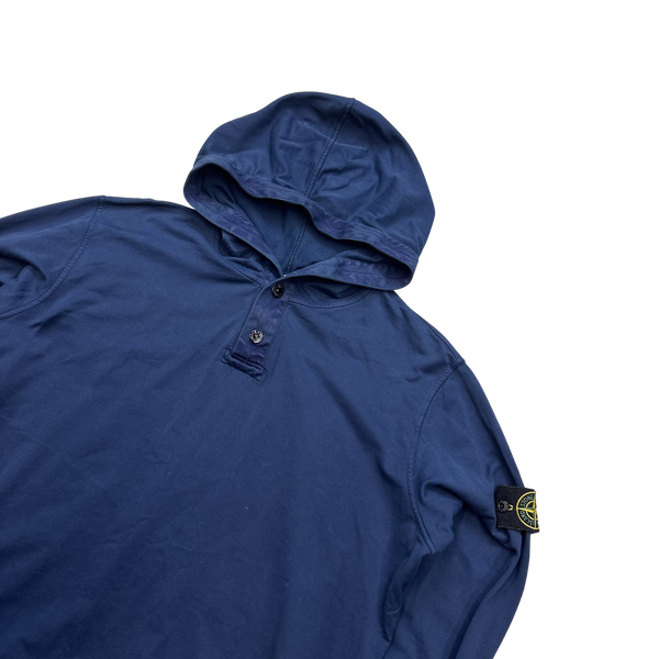 Stone Island 2013 Blue Cotton Pullover Hoodie - XL