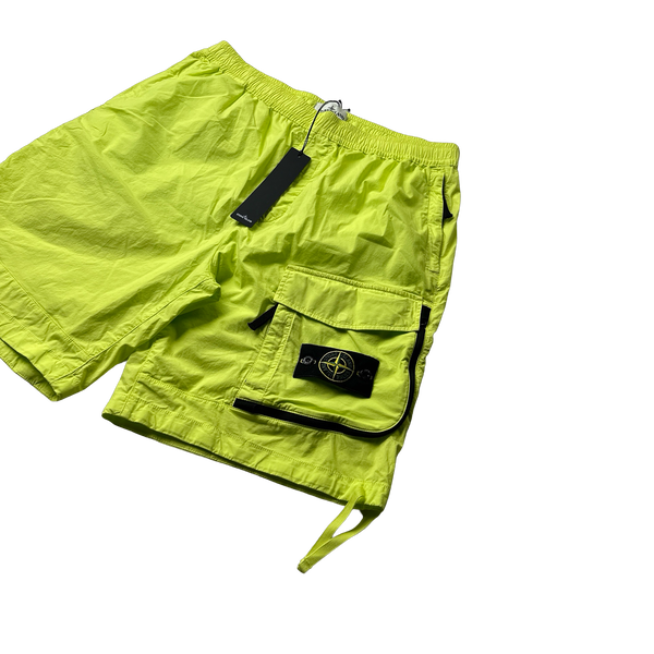 Stone Island 2016 Neon Yellow Cargo Shorts - 34"