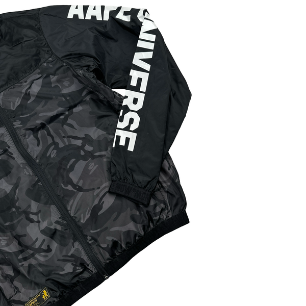 BAPE Camo Lightweight Arm Spellout Hooded Track Jacket - Small