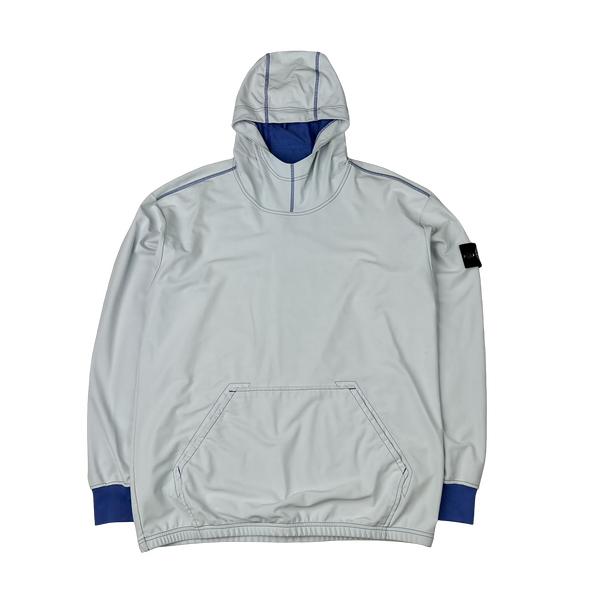 Stone Island 2019 Blue Plated Reflective Hooded Pullover - Large