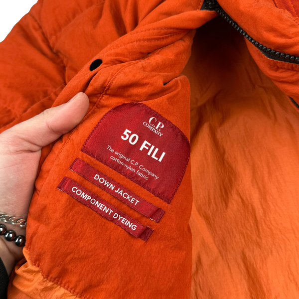 CP Company Orange 50 Fili Down Filled Puffer Jacket - Large