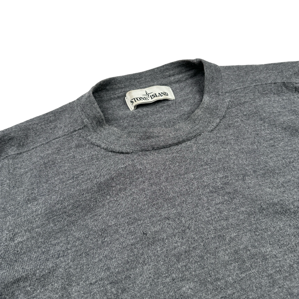 Stone Island 2020 Grey Merino Wool Crewneck Jumper - Small