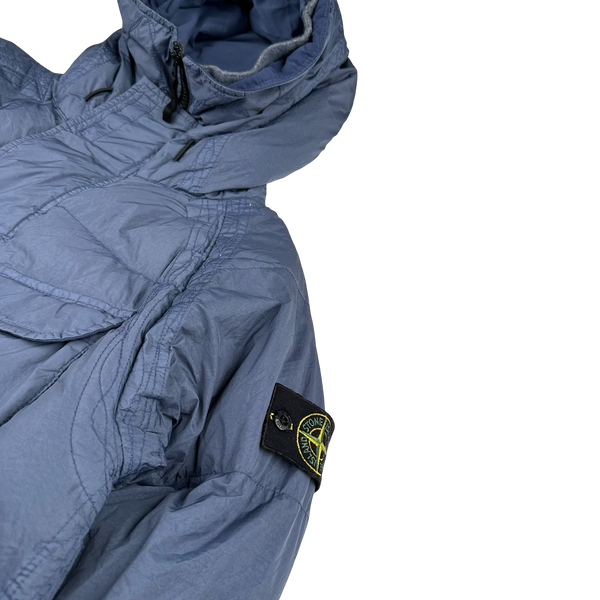 Stone Island 2022 Blue Garment Dyed Crinkle Reps R-NY Down TC Puffer - Small