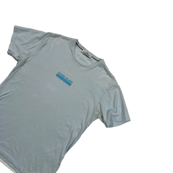 Stone Island 2021 Blue Cotton Spellout T Shirt - Large