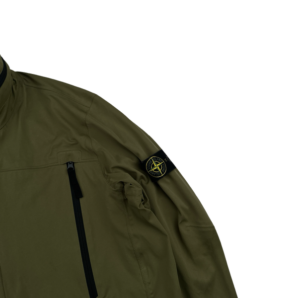 Stone Island 2017 Green Light Soft Shell Check Grid Jacket - XXL