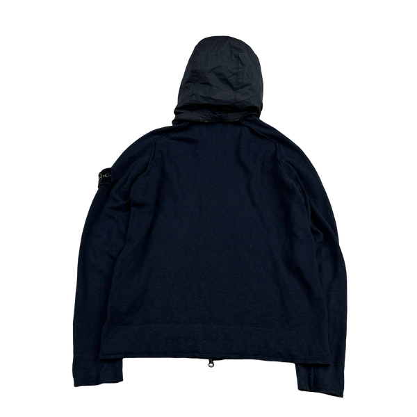 Stone Island 2013 Navy Nylon Hooded Full Zip Cardigan
