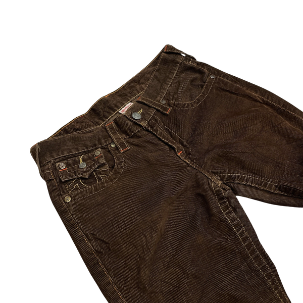 True Religion Joey Brown Corduroy Bootcut Fit Jeans - 30"