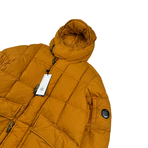 CP Company Orange Flatt Nylon Down Filled Lens Viewer Puffer Jacket - Small