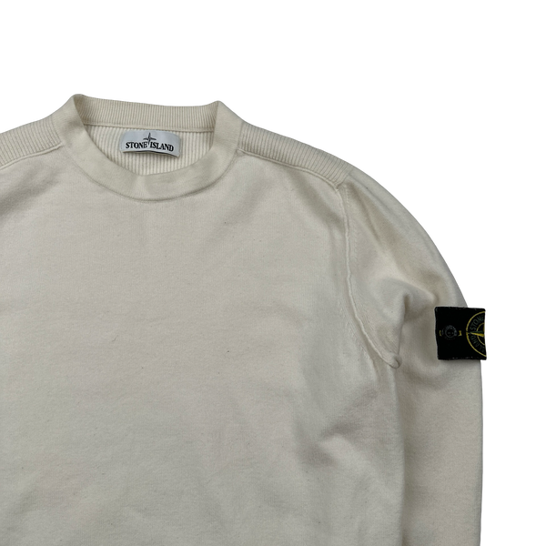 Stone Island 2019 Cream Wool Crewneck Jumper - Small