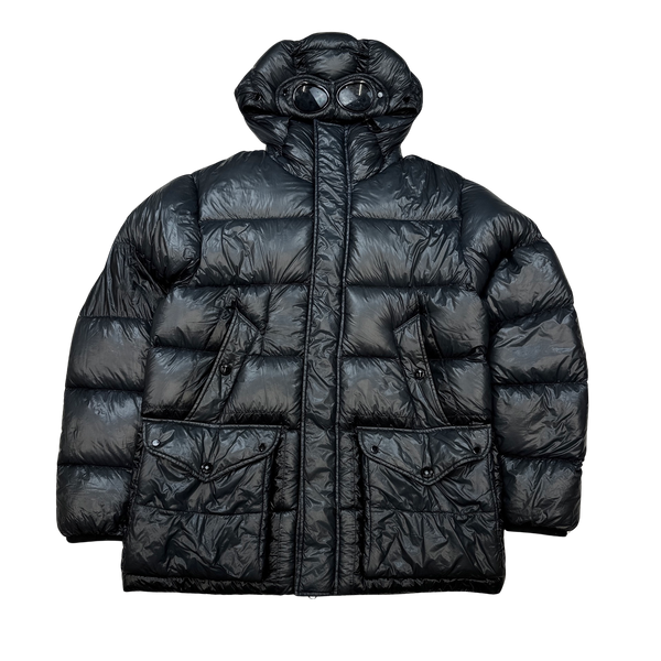 CP Company Dark Grey D D Shell Goggle Puffer Jacket - Medium