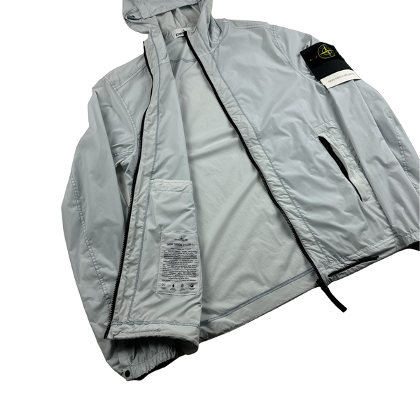 Stone Island 2020 Light Blue Skin Touch Nylon Hooded Jacket - Small