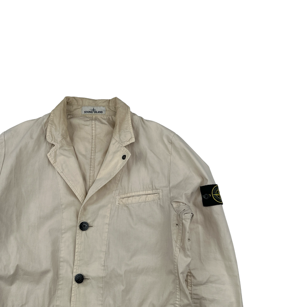 Stone Island 2014 Cream Tela Smerigliata Blazer Jacket - Large