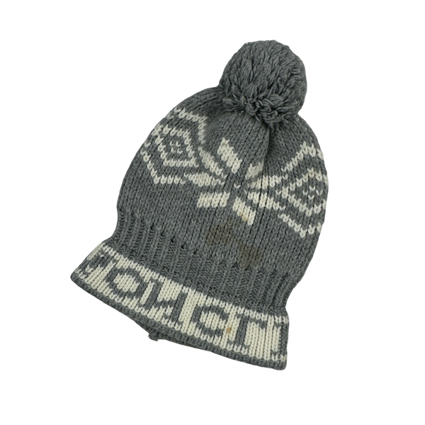 Moncler Grey Thick Wool spell out Beanie