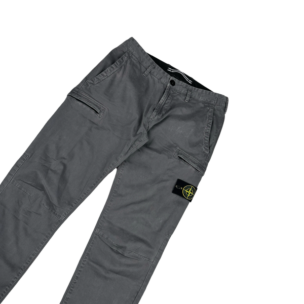 Stone Island 2020 Grey Skinny Fit Cargo Trousers - 30"