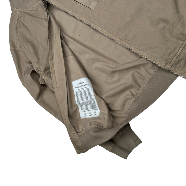 Stone Island 2023 Brown Cupro Cotton Twill-TC Bomber Jacket - Large
