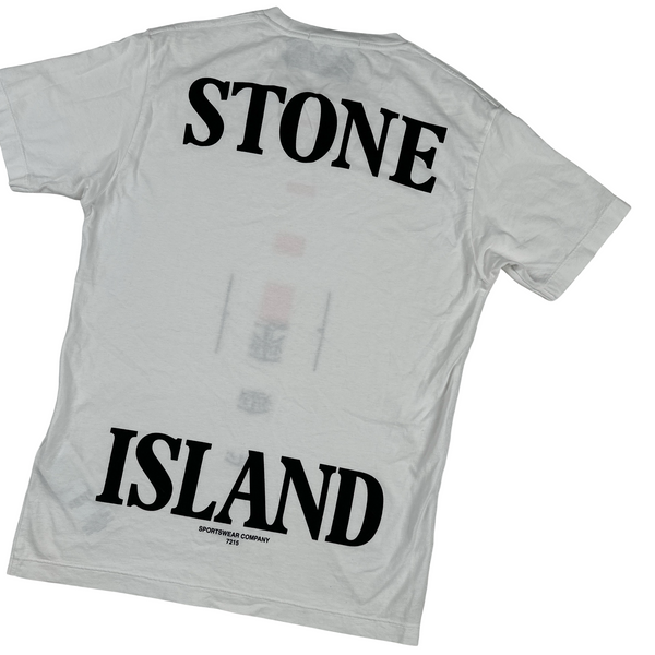 Stone Island 2020 Graphic Spellout White T Shirt - Large