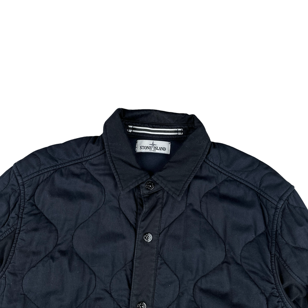 Stone Island Navy Cotton Quilted Overshirt - Large