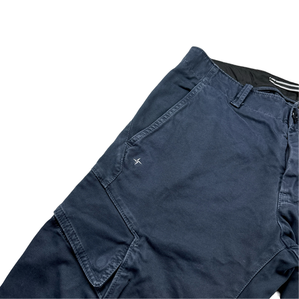 Stone Island Navy Slim Fit Thick Cotton Trousers - 30"