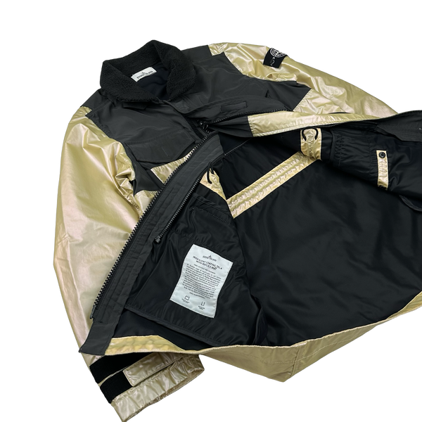 Stone Island 2018 Yellow Iridescent Coating Tela Reflex Mat 3 in 1 Iridescent Reflex Parka Jacket - Small
