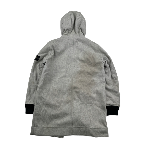 Stone Island 2017 Grey Panno Speciale Long Wool Jacket - Large