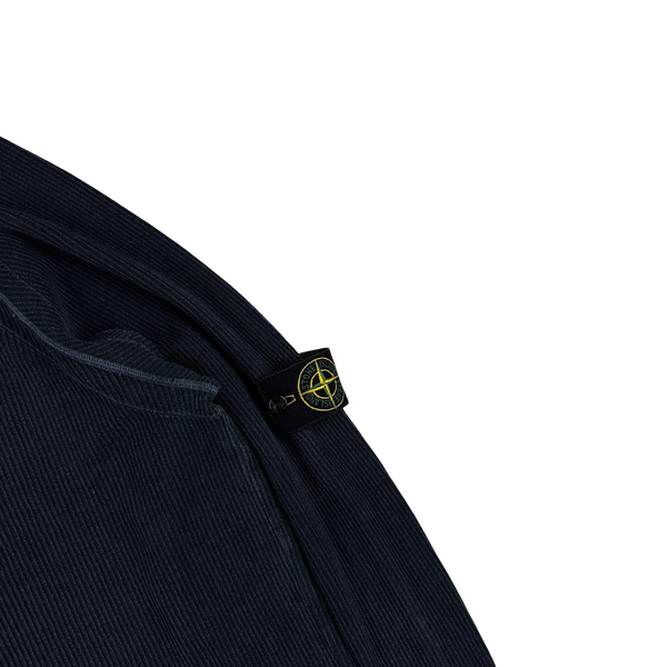 Stone Island 2003 Navy Ribbed Cotton Jumper - XXL