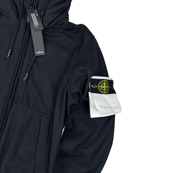 Stone Island Light Navy 2014 Melange Wool Poly Jacket - Medium