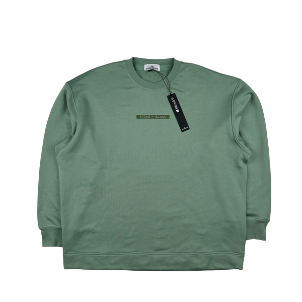Stone Island 2022 Green Spellout Crewneck Jumper - 3XL