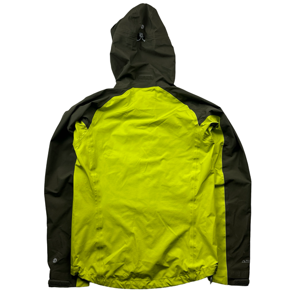 RAB Dark Green/Neon Yellow Neo Zipped Waterproof Rain Jacket - Small