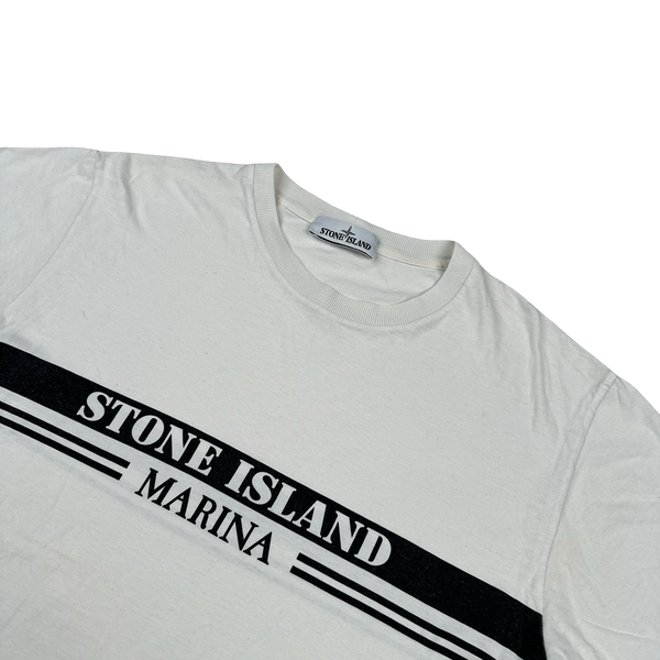 Stone Island 2017 Marina Black Spellout Cotton T Shirt - Large