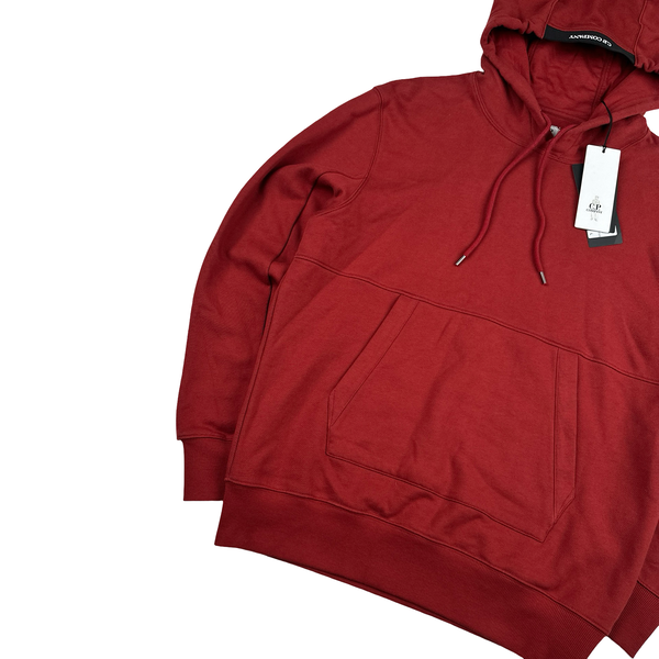 CP Company Red Cotton Lens Viewer Pullover Hoodie - Large