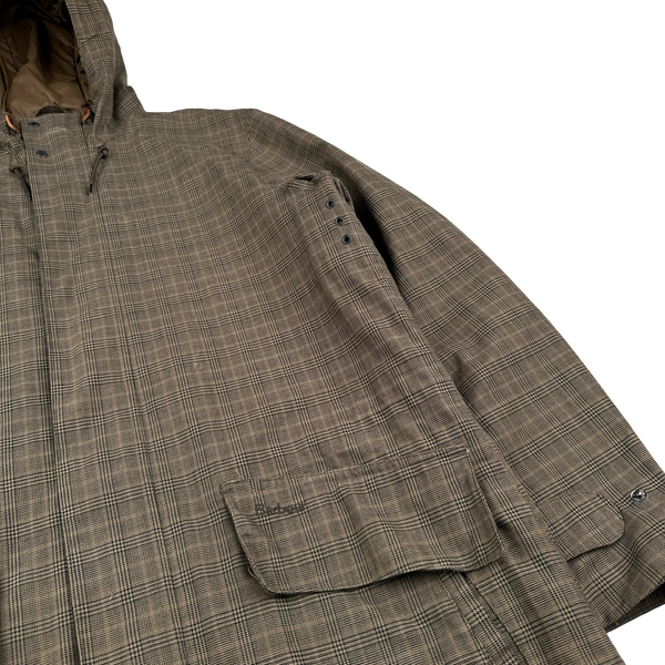 Barbour Audell Checked Quilted Long Jacket - Small