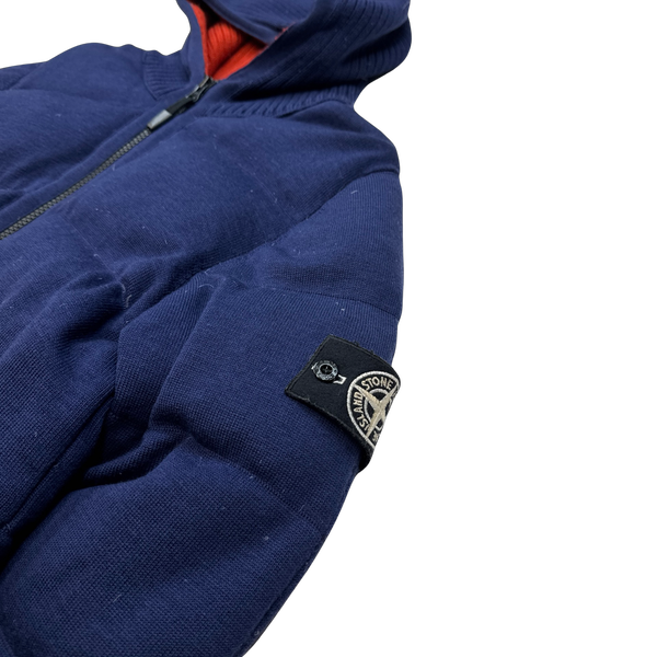Stone Island Dark Blue Multi Knit Down Bag Jacket - Large