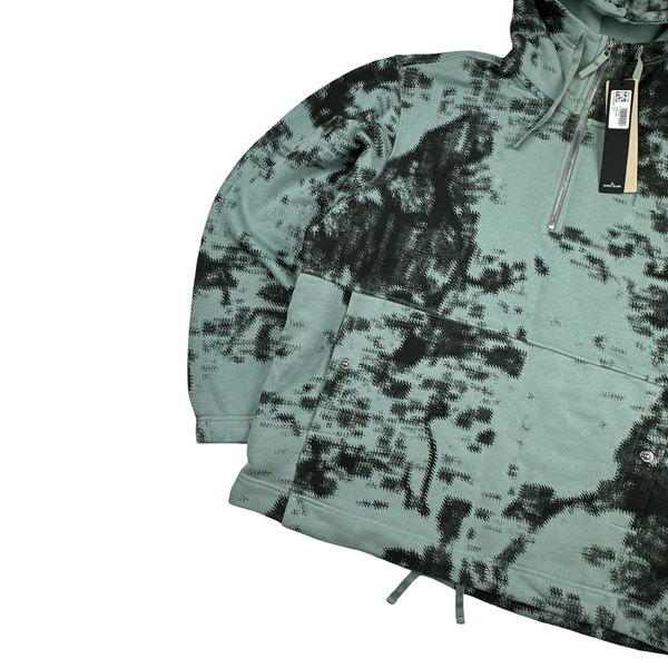 Stone Island 2024 Blue Organic Camouflage Pullover Hoodie - XL