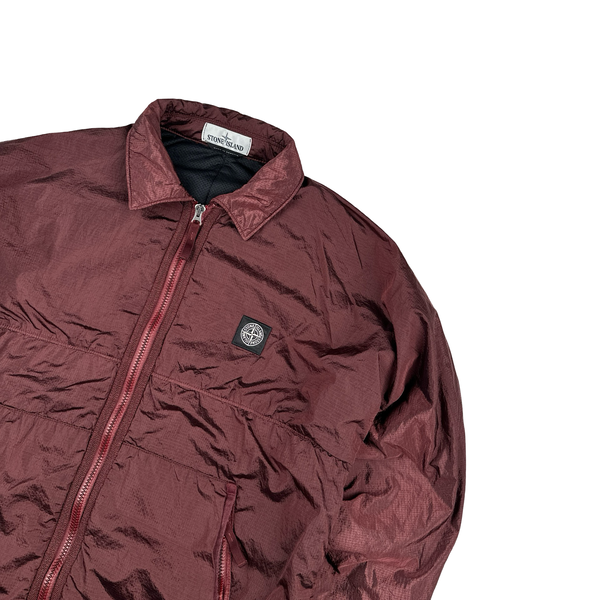 Stone Island Burgundy Red Padded Nylon Metal Jacket - Medium