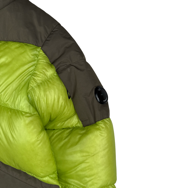 CP Company Neon/Khaki DD Shell Lens View Puffer Jacket - Large