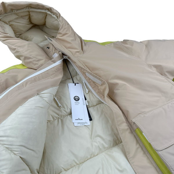 Stone Island 2024 Panno Resinato Plated Reflective Down Marina Parka Jacket - Large
