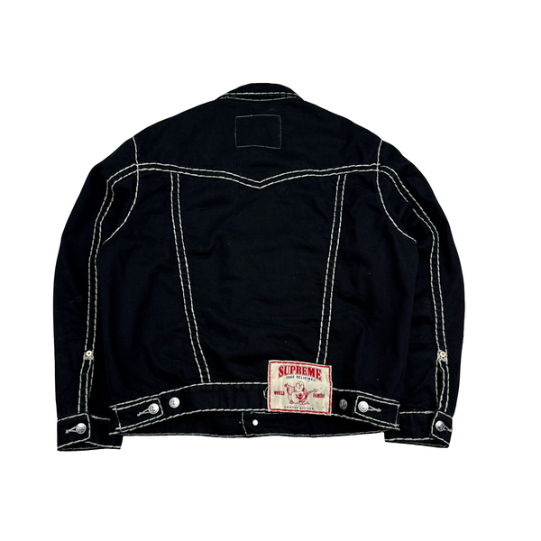 Supreme X True Religion Black Contrast Stitch Denim Jacket - Medium