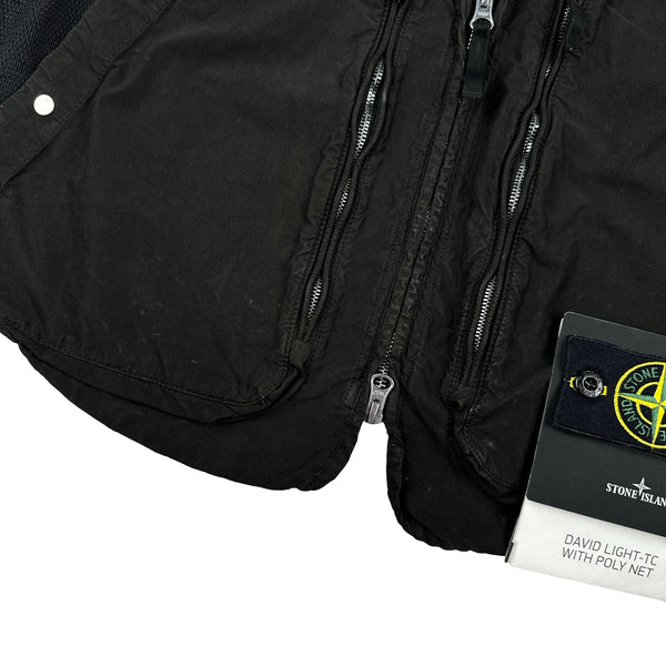 Stone Island 2024 Black David Light-TC Poly Net Gilet - Small