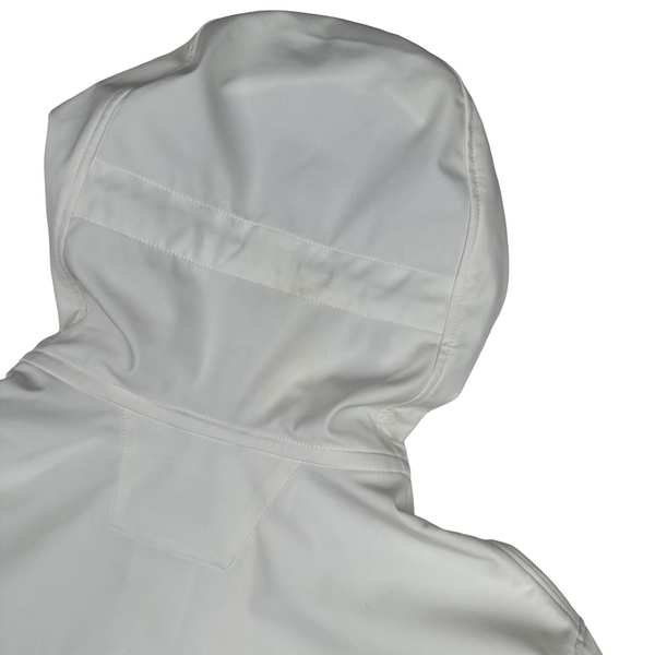 CP Company White Soft Shell Goggle Jacket - Medium