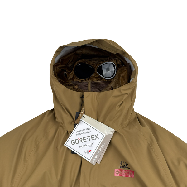 CP Company Brown Goretex Infinium Waterproof Down Liner Jacket - Large