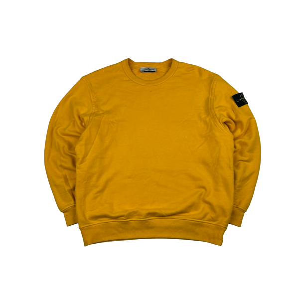 Stone Island 2022 Yellow Pullover Cotton Jumper - Small
