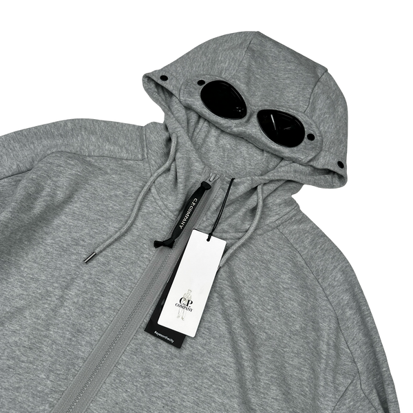 CP Company Grey Cotton Goggle Hoodie - Medium