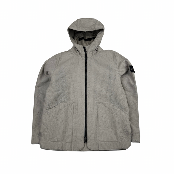 Stone Island 2022 Grey Needle Punched Reflective Balaclava Jacket - Small