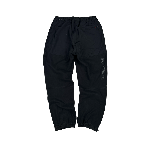North Face X Supreme SS16 Black Heavyweight Soft Fleeced Lined Joggers - Large