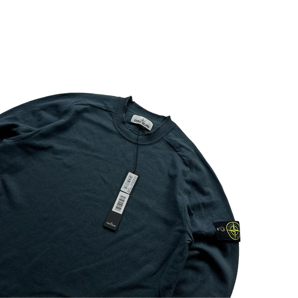 Stone Island 2019 Blue Lightweight Knitted Crewneck - Medium