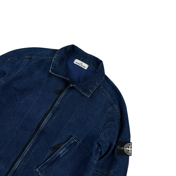 Stone Island 2016 Polypropylene Denim Zipped High Neck Jacket - Medium