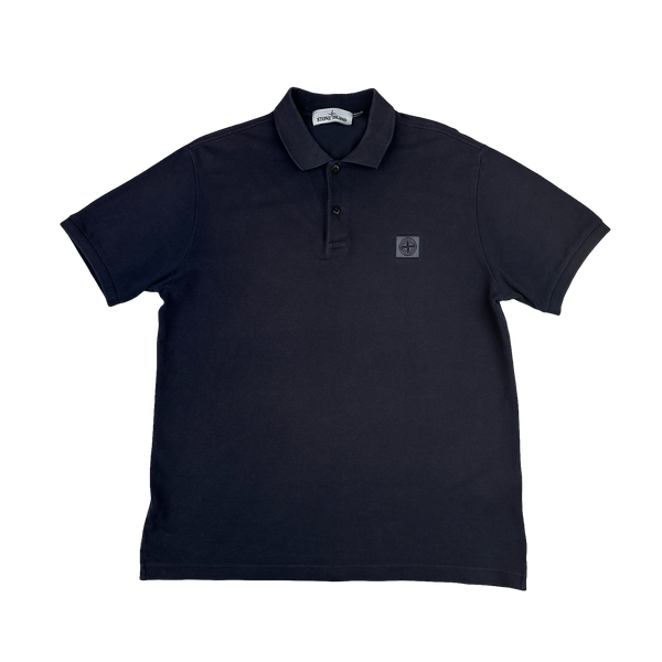 Stone Island 2020 Navy Polo Patch Shirt - Large