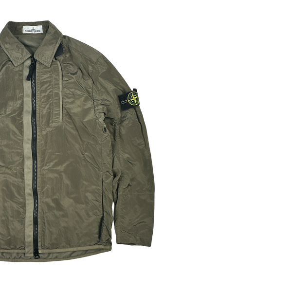 Stone Island 2018 Sage Green Shimmer Nylon Metal Overshirt - Small