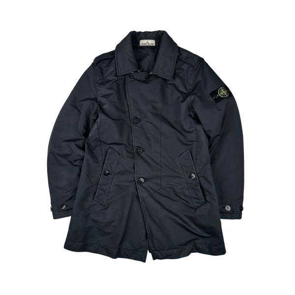 Stone Island 2017 Navy David TC Primaloft Lined Long Jacket - Medium